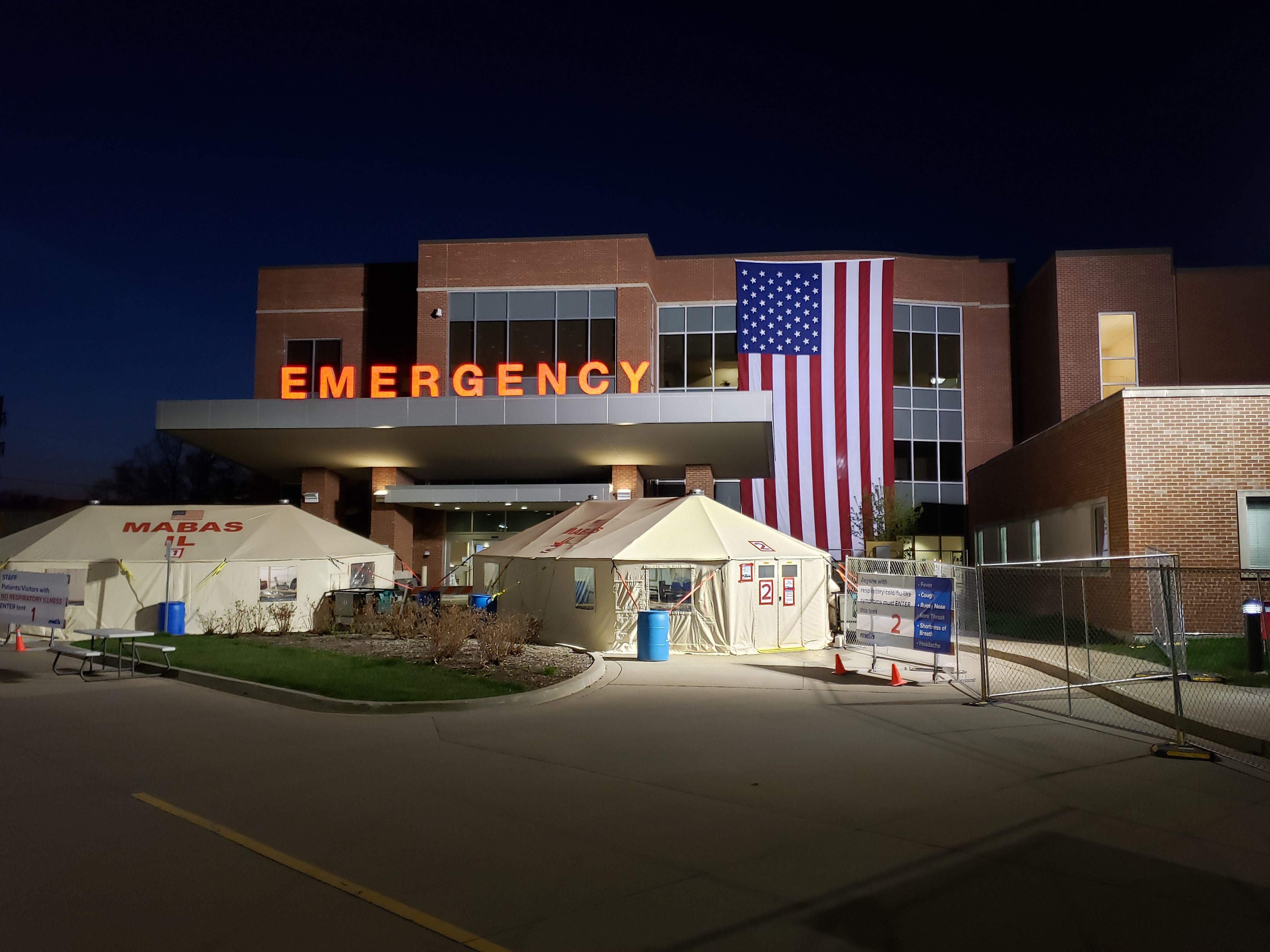 Flag at night at MDH